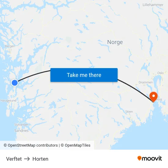 Verftet to Horten map