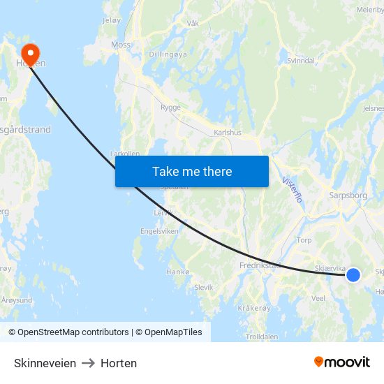 Skinneveien to Horten map