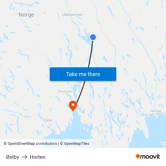 Østby to Horten map