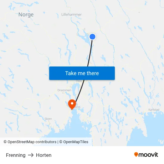 Frenning to Horten map