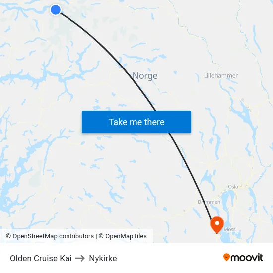 Olden Cruise Kai to Nykirke map