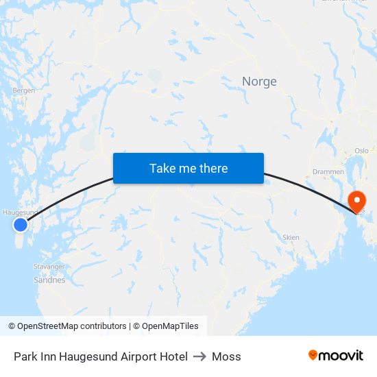 Park Inn Haugesund Airport Hotel to Moss map