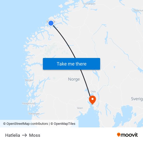 Hatlelia to Moss map