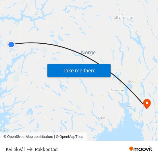 Kvilekvål to Rakkestad map