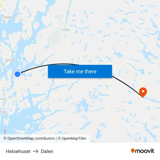 Helsehuset to Dalen map