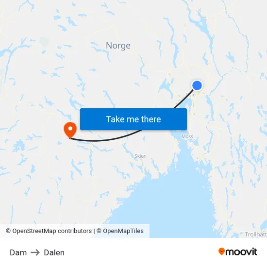 Dam to Dalen map