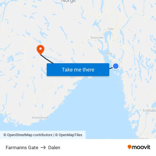 Farmanns Gate to Dalen map