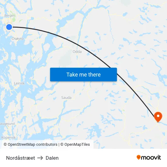 Nordåstræet to Dalen map
