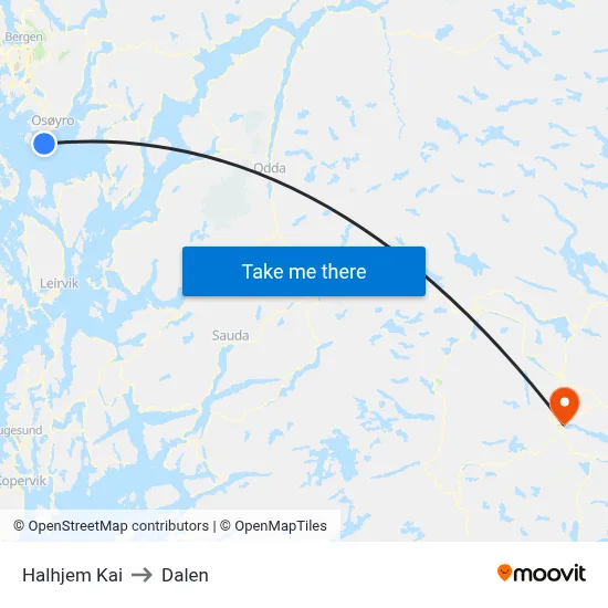Halhjem Kai to Dalen map