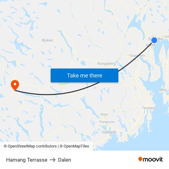 Hamang Terrasse to Dalen map