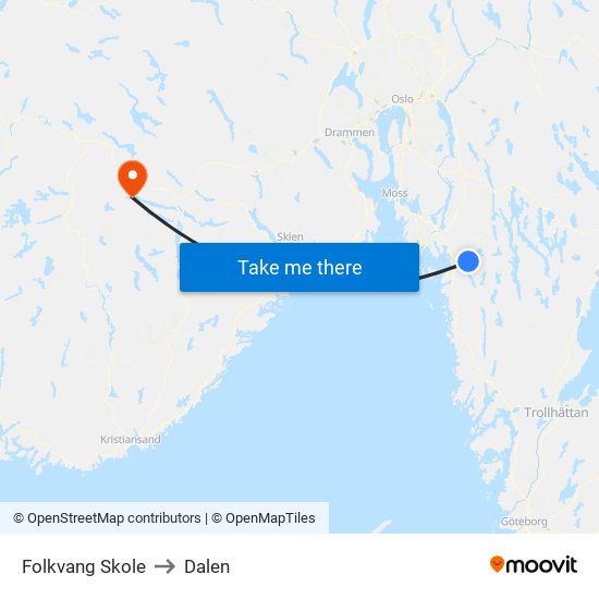 Folkvang Skole to Dalen map