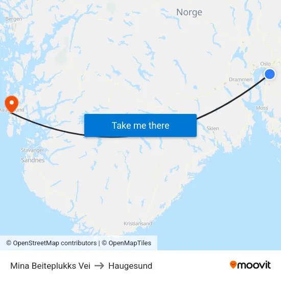 Mina Beiteplukks Vei to Haugesund map