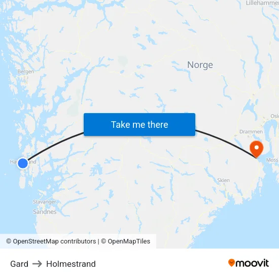 Gard to Holmestrand map