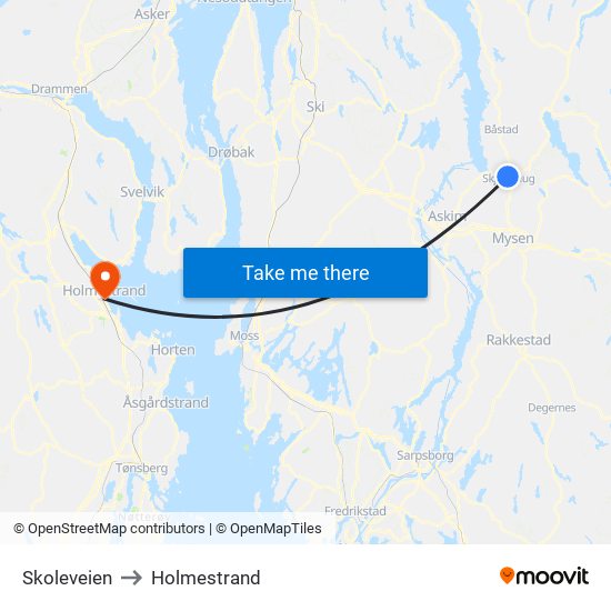 Skoleveien to Holmestrand map