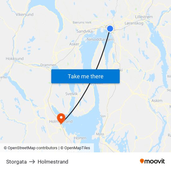 Storgata to Holmestrand map