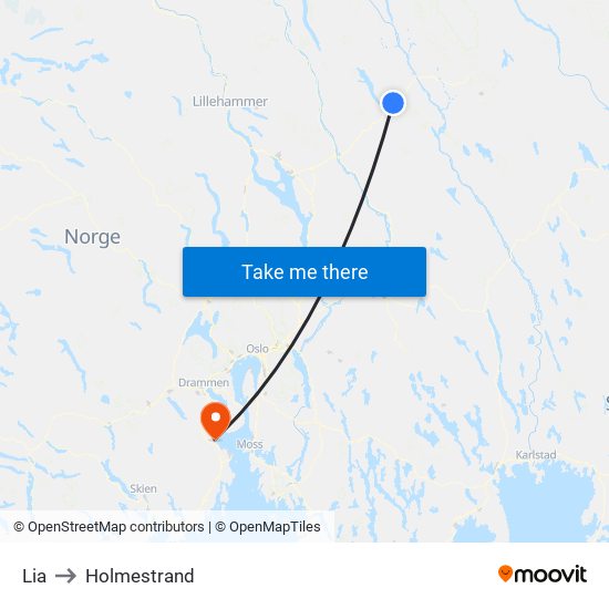 Lia to Holmestrand map