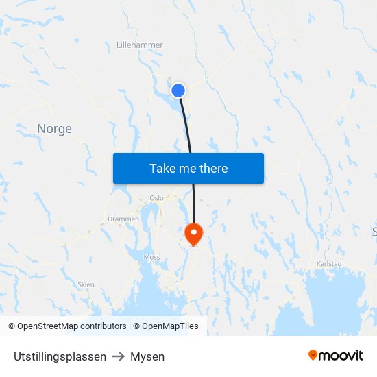 Utstillingsplassen to Mysen map