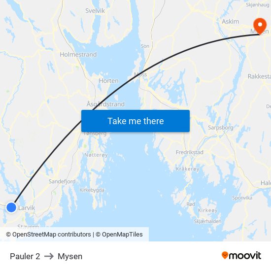 Pauler 2 to Mysen map