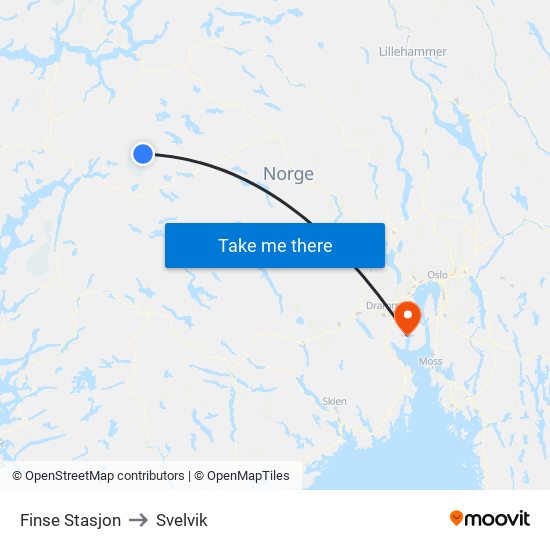 Finse Stasjon to Svelvik map
