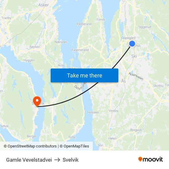 Gamle Vevelstadvei to Svelvik map