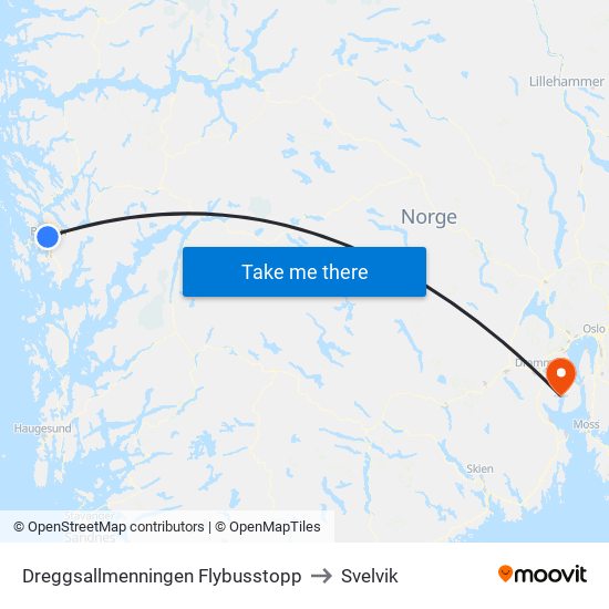 Dreggsallmenningen Flybusstopp to Svelvik map