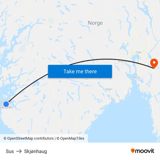 Sus to Skjønhaug map