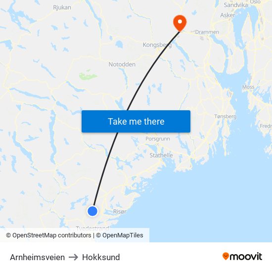 Arnheimsveien to Hokksund map