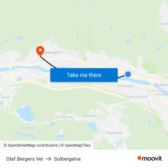 Olaf Bergers Vei to Solbergelva map