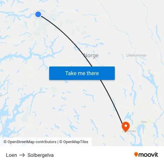 Loen to Solbergelva map