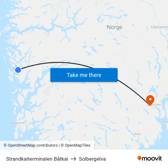 Strandkaiterminalen Båtkai to Solbergelva map