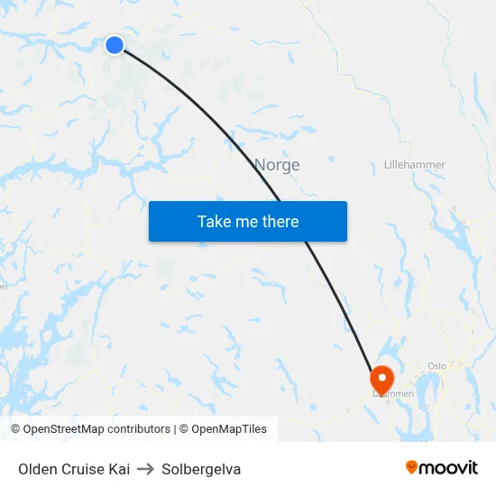 Olden Cruise Kai to Solbergelva map