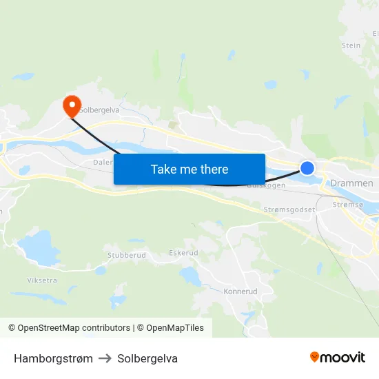 Hamborgstrøm to Solbergelva map