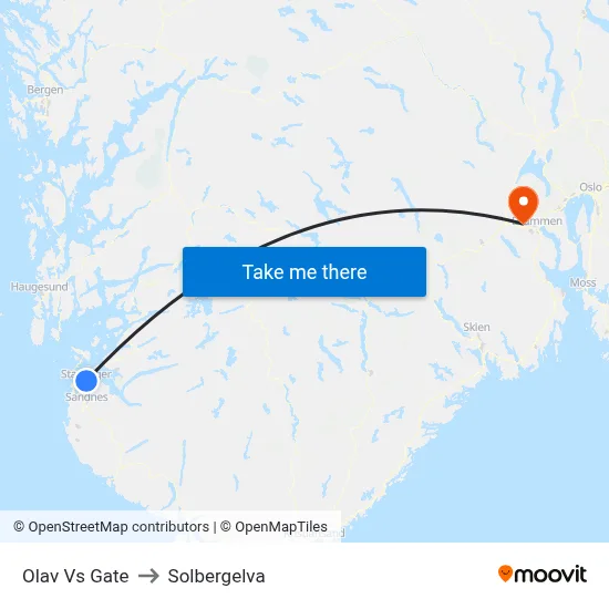 Olav Vs Gate to Solbergelva map