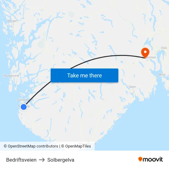 Bedriftsveien to Solbergelva map