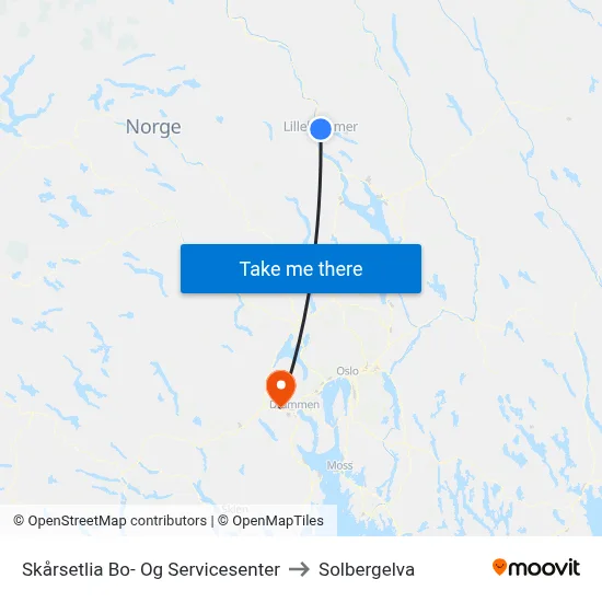 Skårsetlia Bo- Og Servicesenter to Solbergelva map
