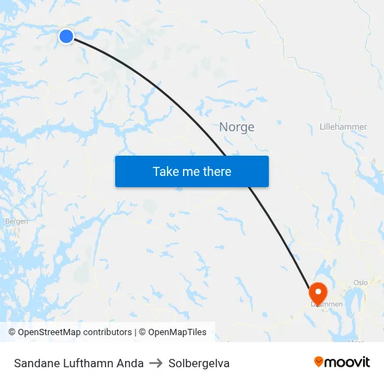 Sandane Lufthamn Anda to Solbergelva map