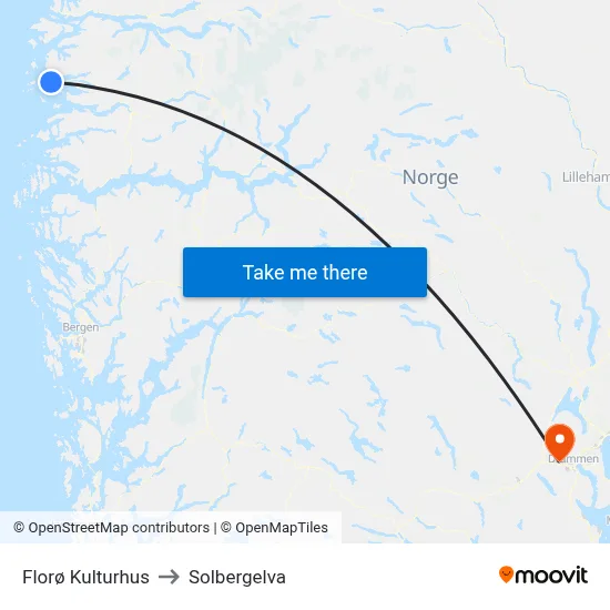 Florø Kulturhus to Solbergelva map