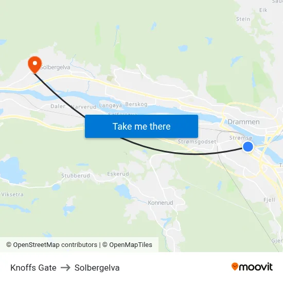 Knoffs Gate to Solbergelva map