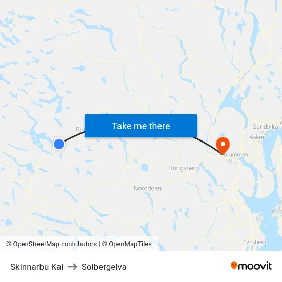 Skinnarbu Kai to Solbergelva map