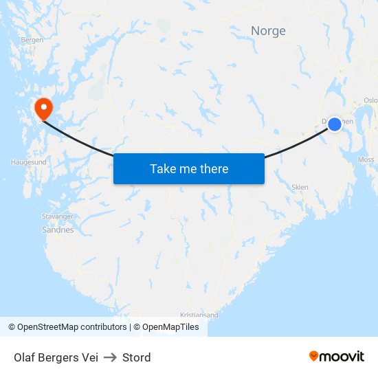 Olaf Bergers Vei to Stord map