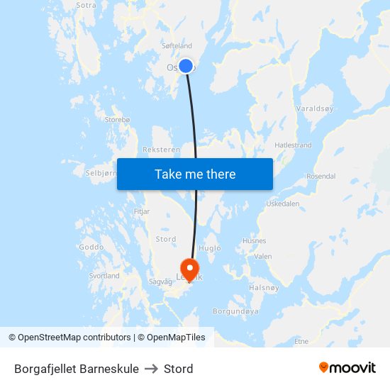 Borgafjellet Barneskule to Stord map