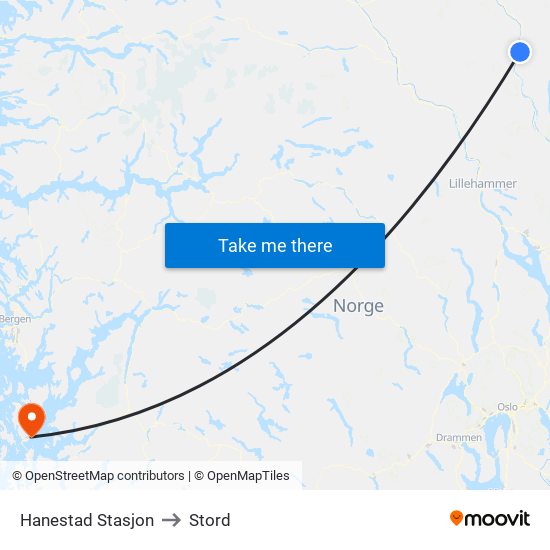 Hanestad Stasjon to Stord map