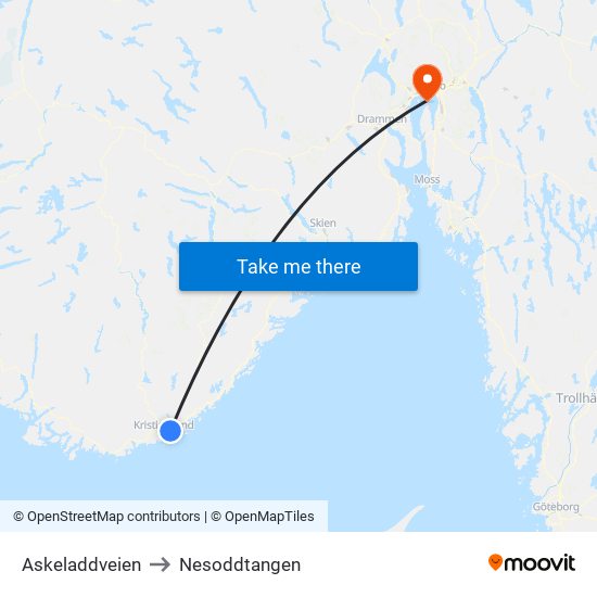 Askeladdveien to Nesoddtangen map