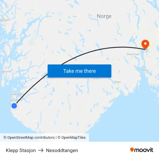 Klepp Stasjon to Nesoddtangen map