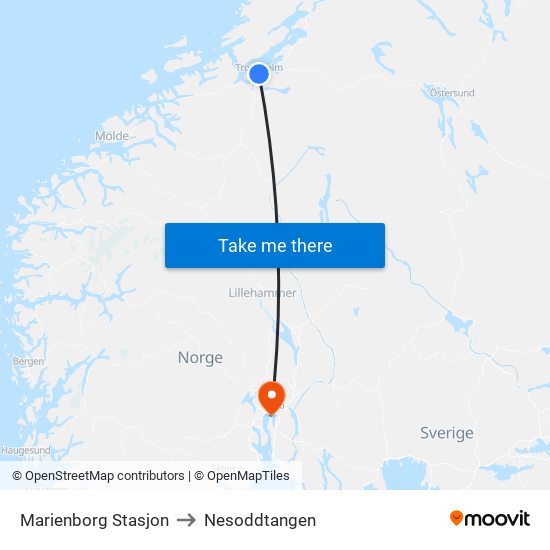 Marienborg Stasjon to Nesoddtangen map