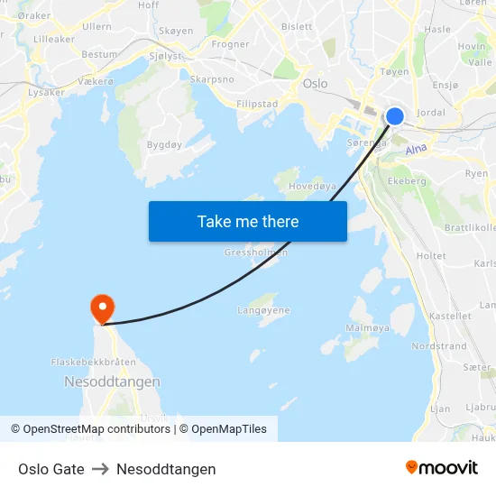Oslo Gate to Nesoddtangen map