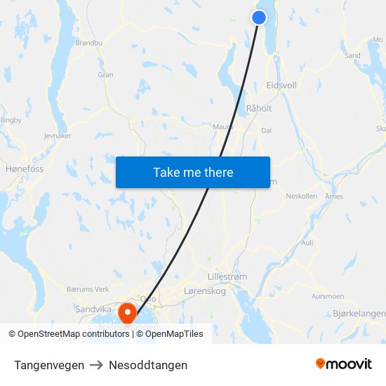 Tangenvegen to Nesoddtangen map