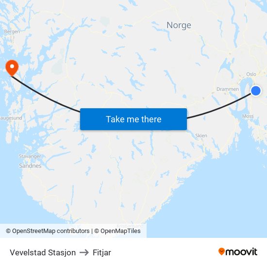 Vevelstad Stasjon to Fitjar map