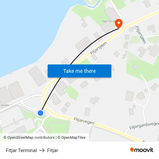 Fitjar Terminal to Fitjar map