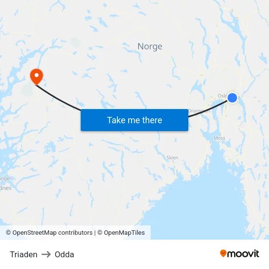 Triaden to Odda map